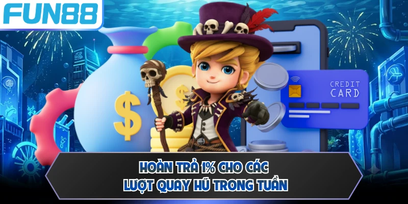 Hoàn trả 1% cho các lượt quay hũ trong tuần